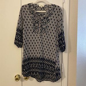 Umgee Top Pullover Hi Lo Sheer Top M